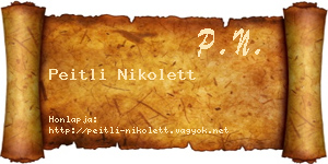 Peitli Nikolett névjegykártya